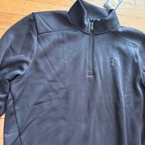 Under Armour Armour Fleece 1/4 Zip Pullover Mens Medium Black-NWT